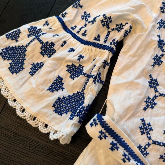 Farm Rio White Beaded Belted Embroidered Mini Dress - Picture 7 of 14